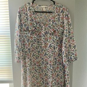 Floral 3/4 Sleeve Swing Dress